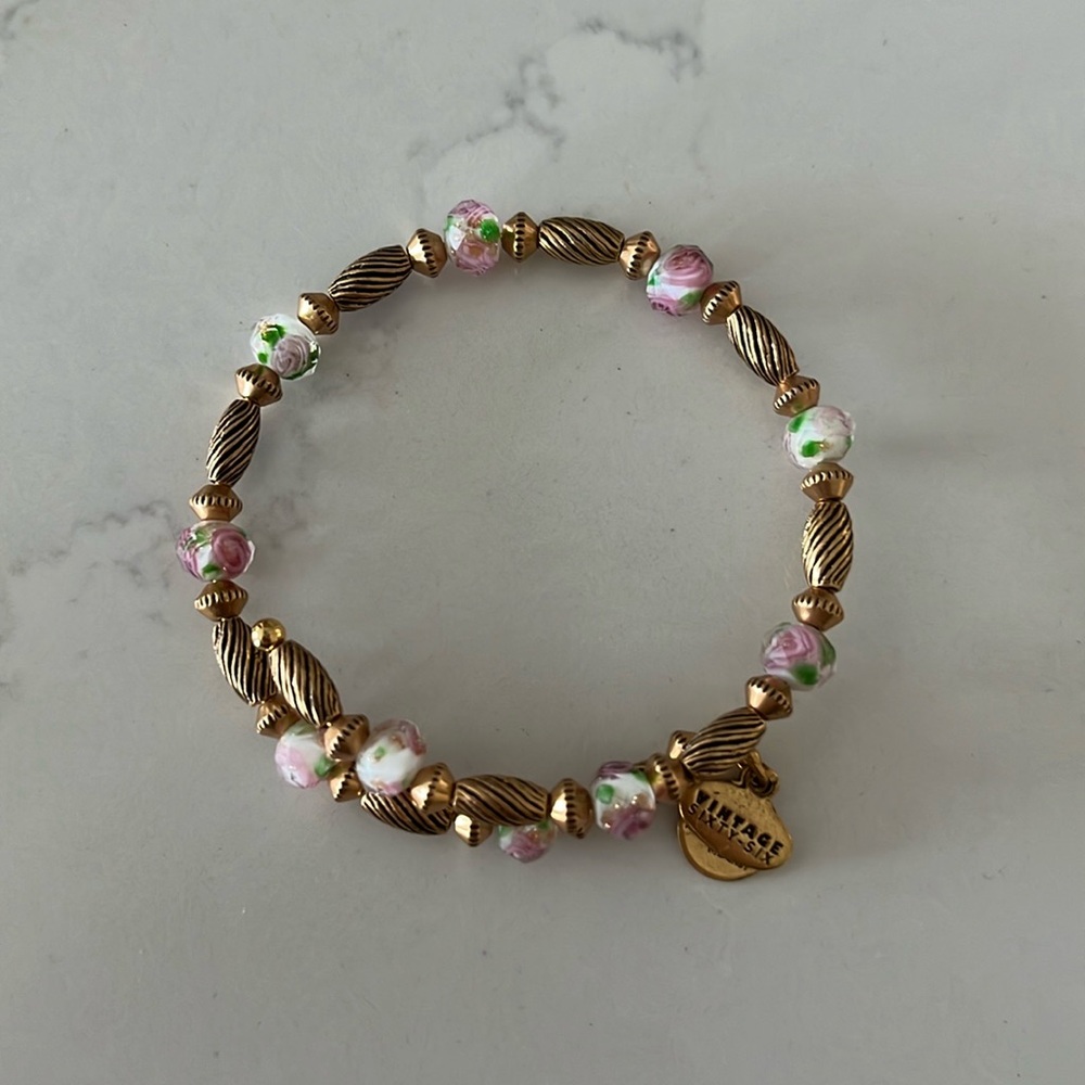 Alex and Ani vintage sixty six wrap bracelet. Floral.